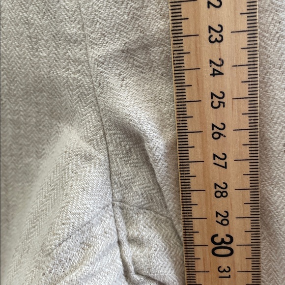 Banana Republic - Linen Blend Tailored Fit Preppy Ankle Pants - Cream - 36x32 - Picture 11 of 13